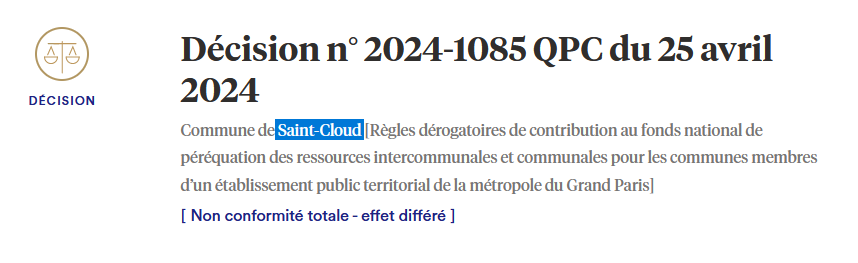 Décision du conseil constitutionnel n°2024-1085 QPC