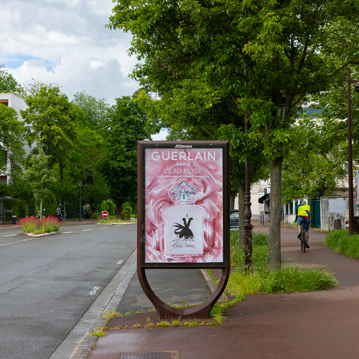 Exemple de support publicitaire de type 'sucette'<br>(rue de la Porte Jaune)