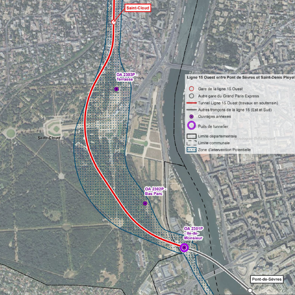 Carte des travaux - Planche 1<br>Parc de Saint-Cloud