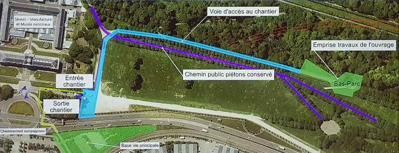 Ouvrage Bas-Parc : plan des travaux<br>(source: SGP)