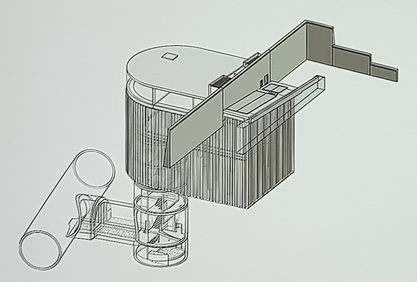 Ouvrage Terrasse : plan de coupe<br>(source: SGP)