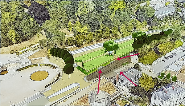 Ouvrage Terrasse : vue d'artiste<br>(source: SGP)