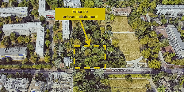 Ouvrage Tourneroches : emprise initialement prévue<br>(source: SGP)