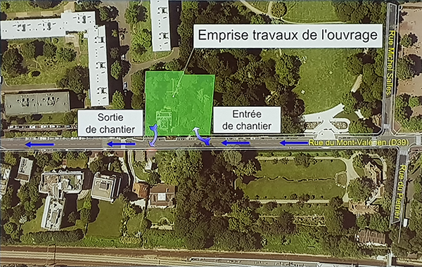 Ouvrage Tourneroches : plan des travaux<br>(source: SGP)