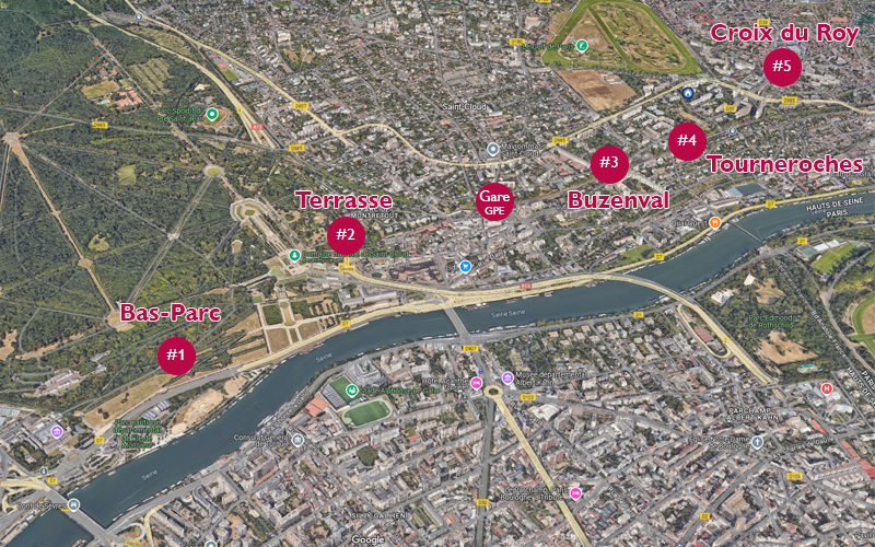 Panorama des ouvrages de services<br>concernant Saint-Cloud