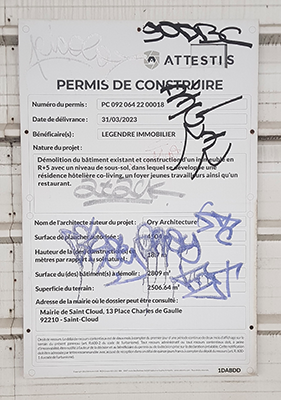 Permis de construire<br>au 18 quai du Président Carnot