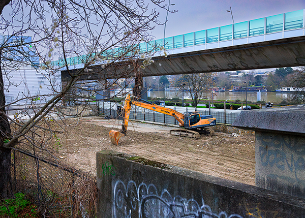 Vue n°3 de la parcelle, rasée<br>18 quai du Président Carnot