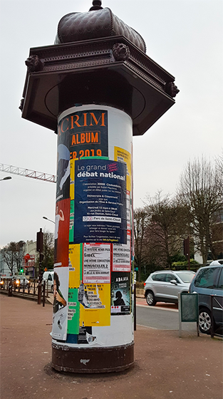 Exemple de colonne Morris<br>(devant Lycée Alexandre Dumas)