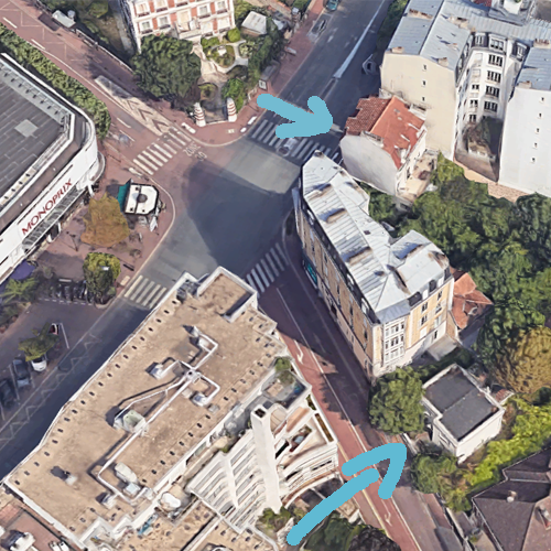 Localisation immeuble sur Bd République<br>et maison au 12 rue A. Coutureau