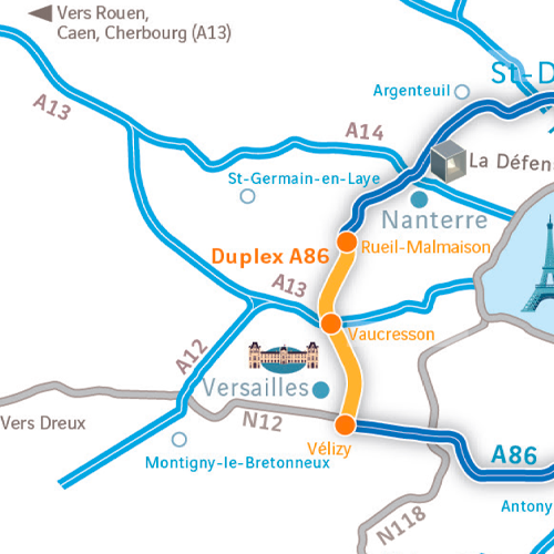 Localisation du Duplex A86 (source: <a href='https://www.vinci-autoroutes.com/fr/aires-et-services/duplex-a86/'>Vinci Autoroutes</a>)