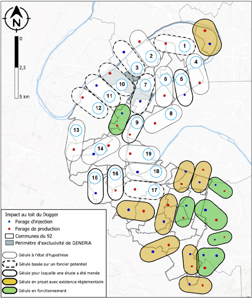 Carte de répartition des gélules au Dogger de <b>2025</b> (source: schéma départemental)